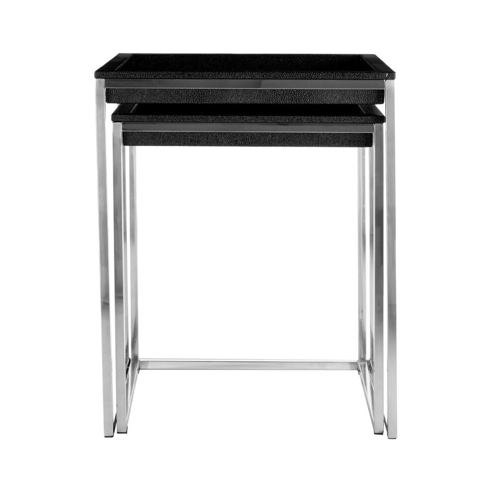 Premier Housewares Pacific Faux Shark Skin Nest Of 2 Tables