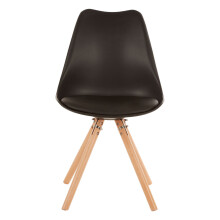 Contemporary Black Retro Chair, Backrest Retro Chair, Space-Saving Kitchen Chair, Easy to Clean Lounge Chair