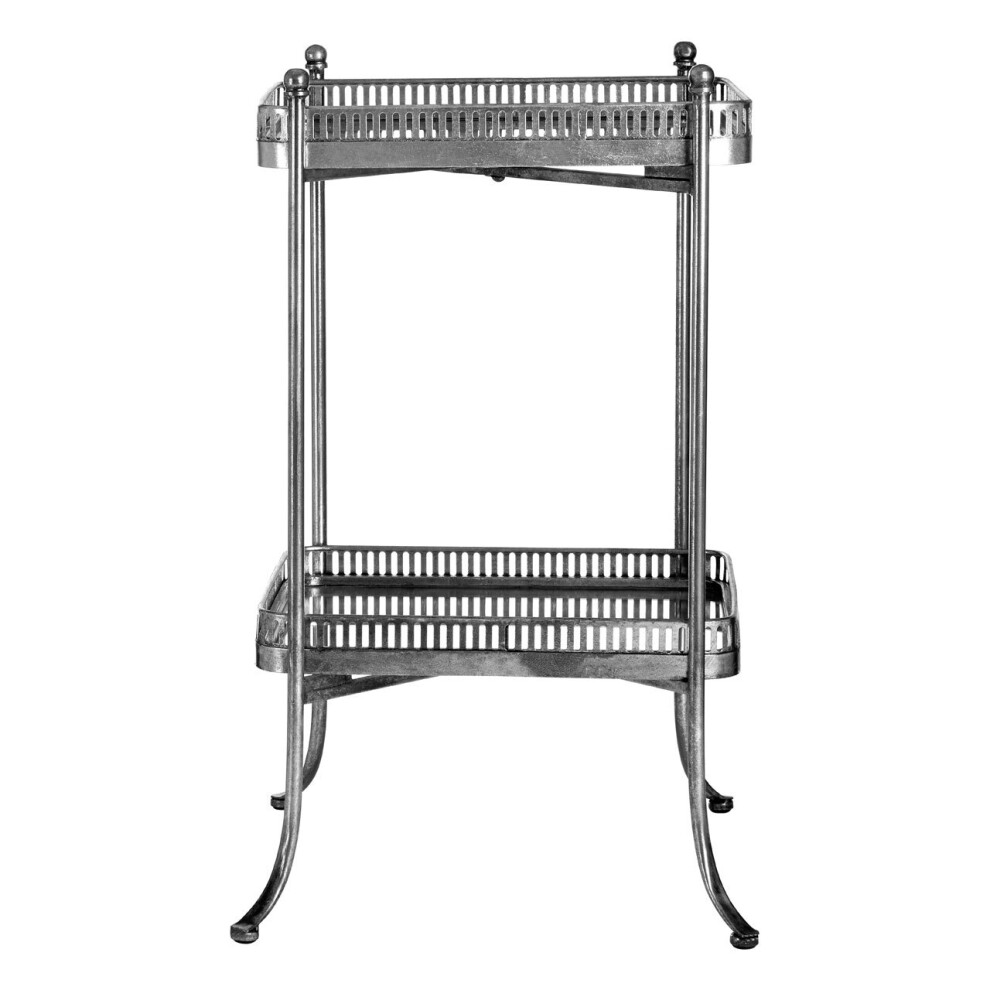 Premier Housewares Reza Antique Square Tray Table Silver