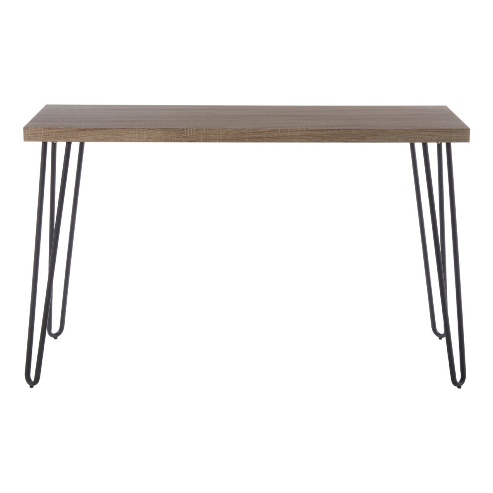 Premier Housewares Spacious Borough Console Table, Sleek Hairpin Legs Hallway Table, Wooden Top Console Table For Living Room