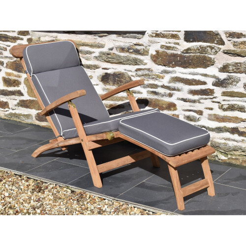 Grey) Luxury Garden Steamer Chair Cushion on OnBuy