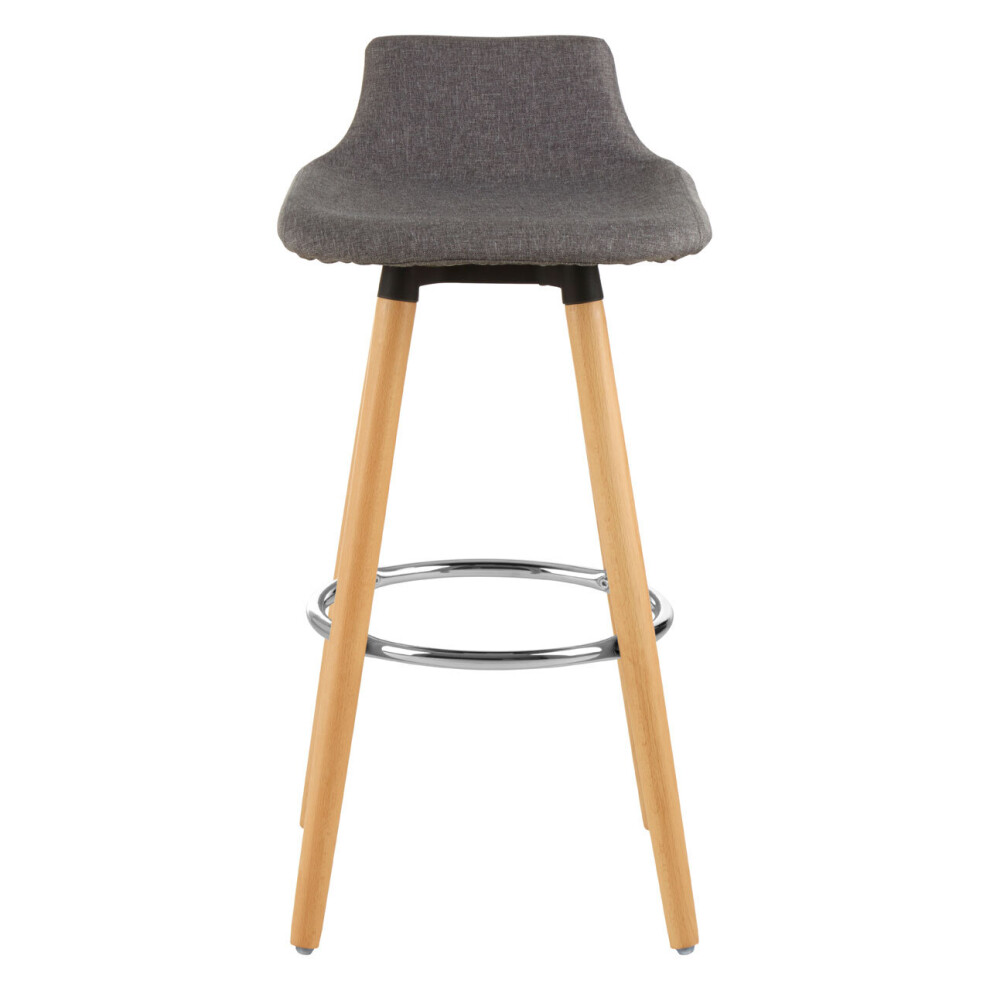 Grey Bar Stool, Comfortable Seating Breakfast Bar Stool, Space-Saver Kitchen Stool, Easy to Clean Bar Stool