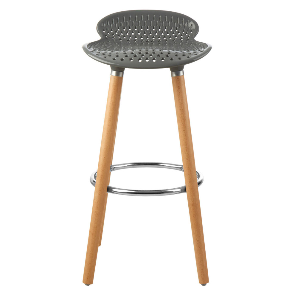 Interiors by Premier Matte Black Bar Stool, Easy to Clean Kitchen Bar Stool, Footrest Bar Stool, Space-Saver Breakfast Stool