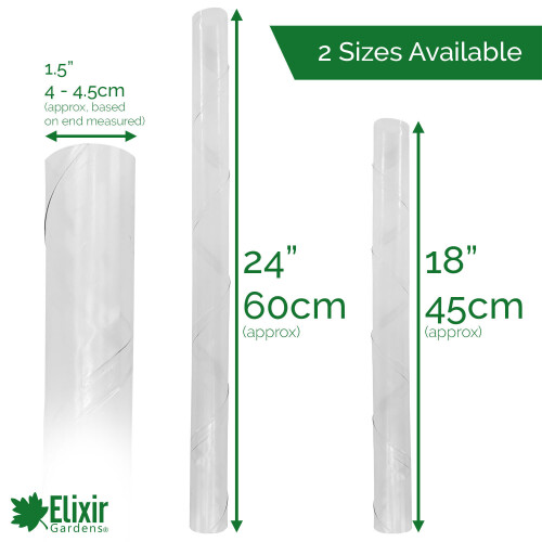 Elixir Garden Supplies (50, Guards + Canes) Clear Tree Guards 24" Professional Shrub/Sapling Protector With Optional Canes & Ties 2