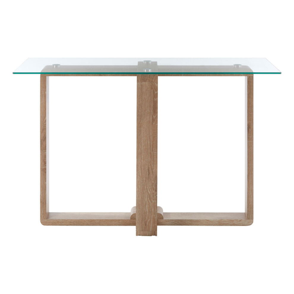 Premier Housewares Tempered Glass Console Table, Elegant Hallway Table For Livingroom, Airy Modern Console Table For Bedroom