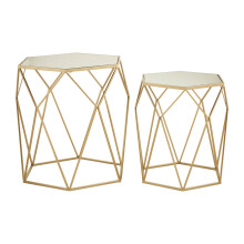 Premier Housewares Avantis Set of 2 Hexagonal Side Tables