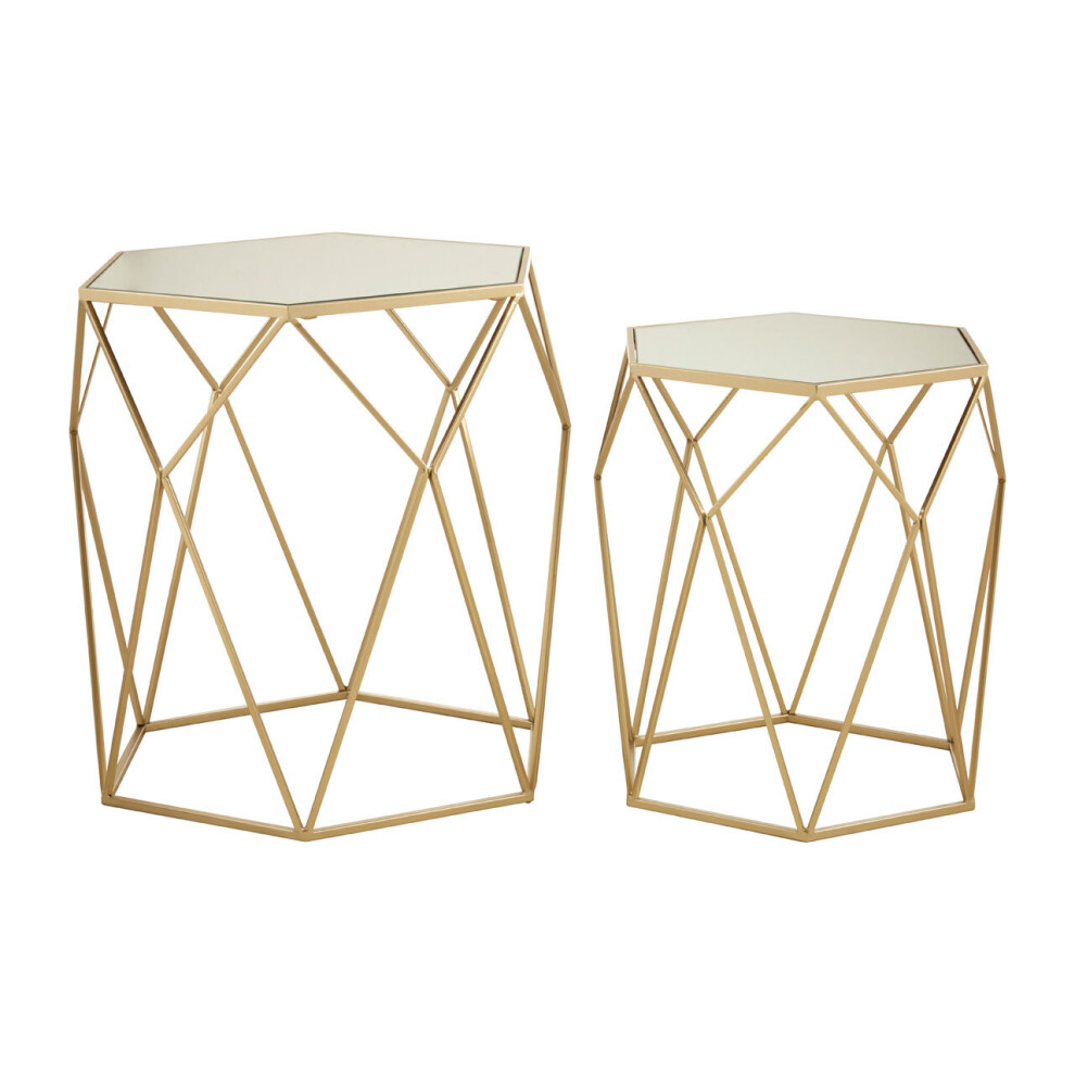 Premier Housewares Avantis Set Of 2 Hexagonal Side Tables