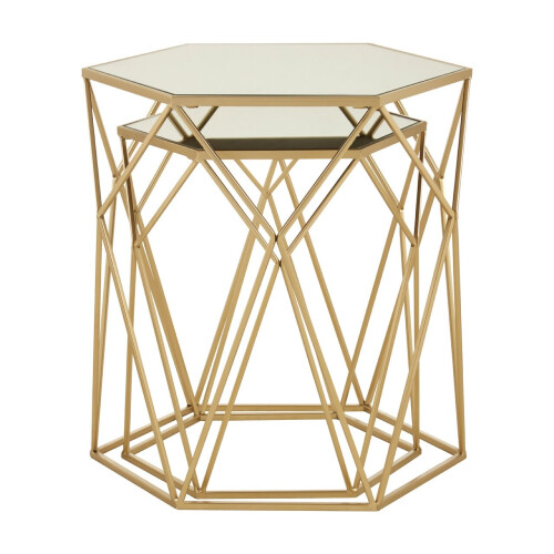 Premier Housewares Premier Housewares Avantis Set of 2 Hexagonal Side Tables 2