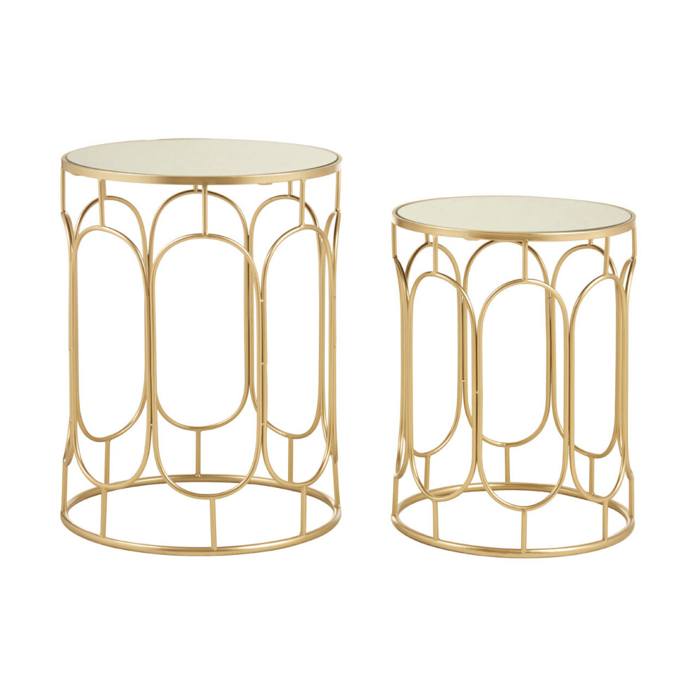 Premier Housewares Avantis Set of 2 Champagne Metal Side Tables