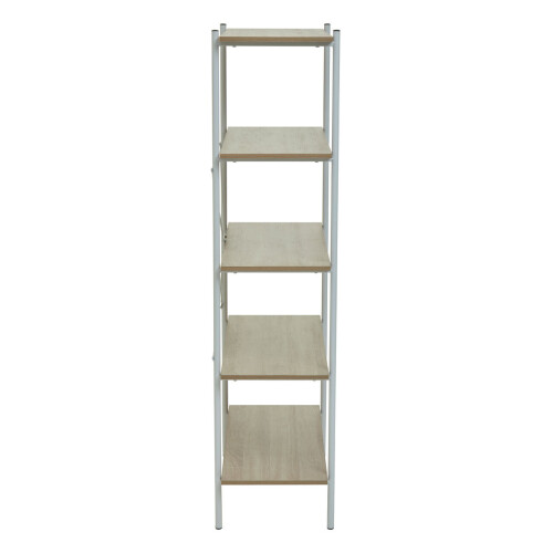 Premier Housewares Five Tier Natural Oak Shelf Unit, Versatile And Adaptable Shelving Unit, Sturdy And Durable tall Cupboards 2
