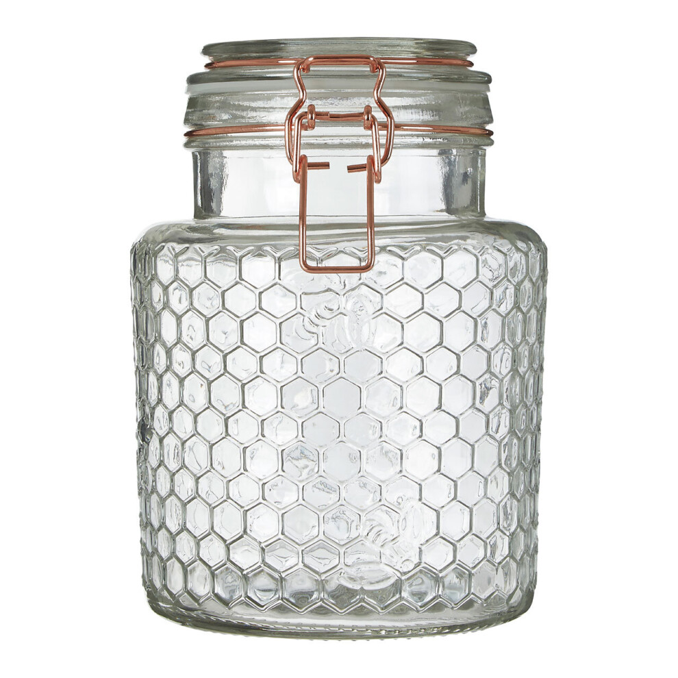 Premier Housewares Apiary Rose Gold Wire Small Glass Jar