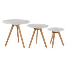 Sleek Set Of 3 Side Tables With Tempered Lgs, Sustainable Side Table, Versatile Bedside Tables For Bedroom