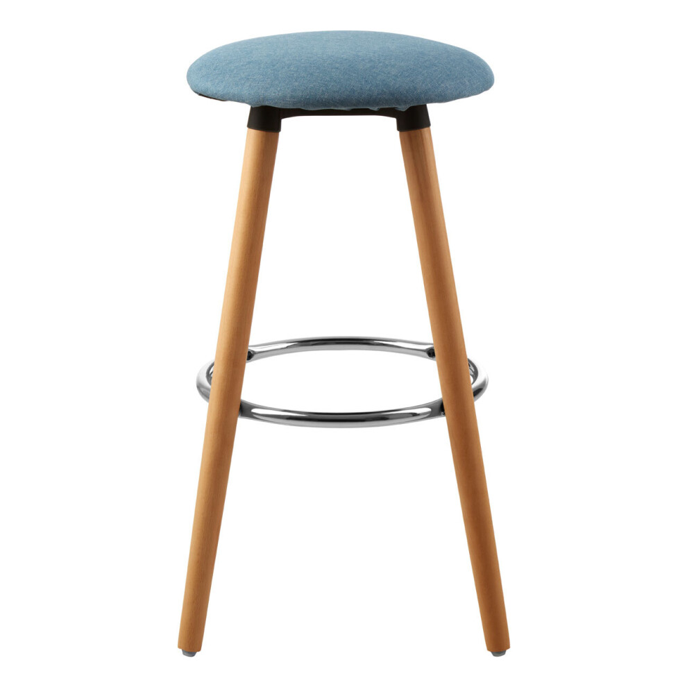 Interiors by Premier Black Round Bar Stool, Easy to Clean Kitchen Bar Stool, Footrest Barseat, Space-Saver Breakfast Stool