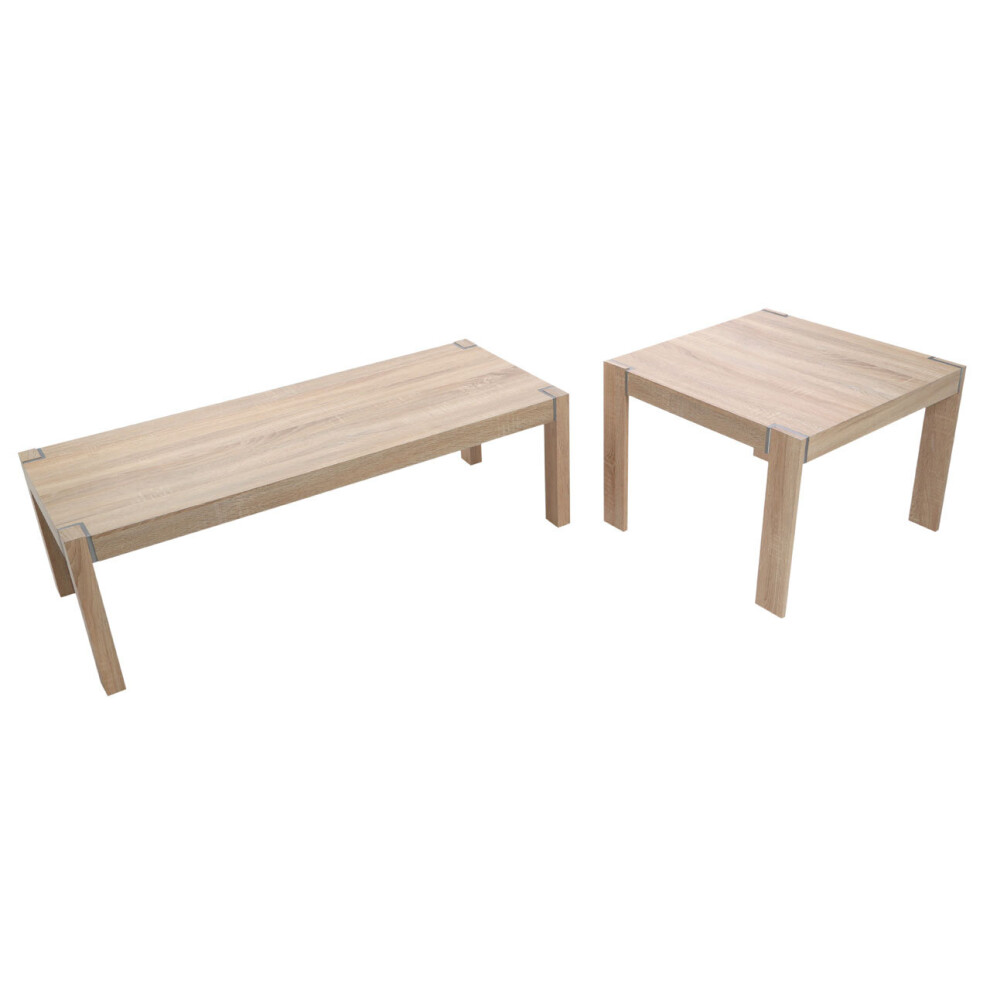 Premier Housewares Natural Set Of Two Nesting Tables, Modern Wooden Coffee Tables For Living Room, Nesting Coffee Table Set Brown