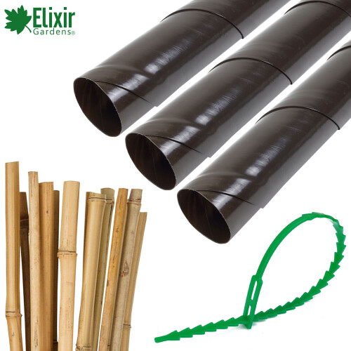 Elixir Garden Supplies (6, Guards + Canes & Ties) Tree Guards 24" Professional Shrub/Sapling Protector With Optional Canes & Ties