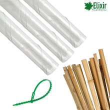 (100, Guards + Canes & Ties) Clear Tree Guards 18" Professional Shrub/Sapling Protector With Optional Canes & Ties