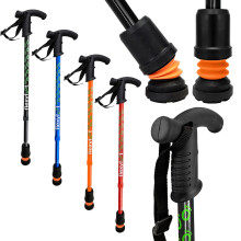 (Black) Flexyfoot Shock Absorbing Derby Handled Folding Walking Sticks