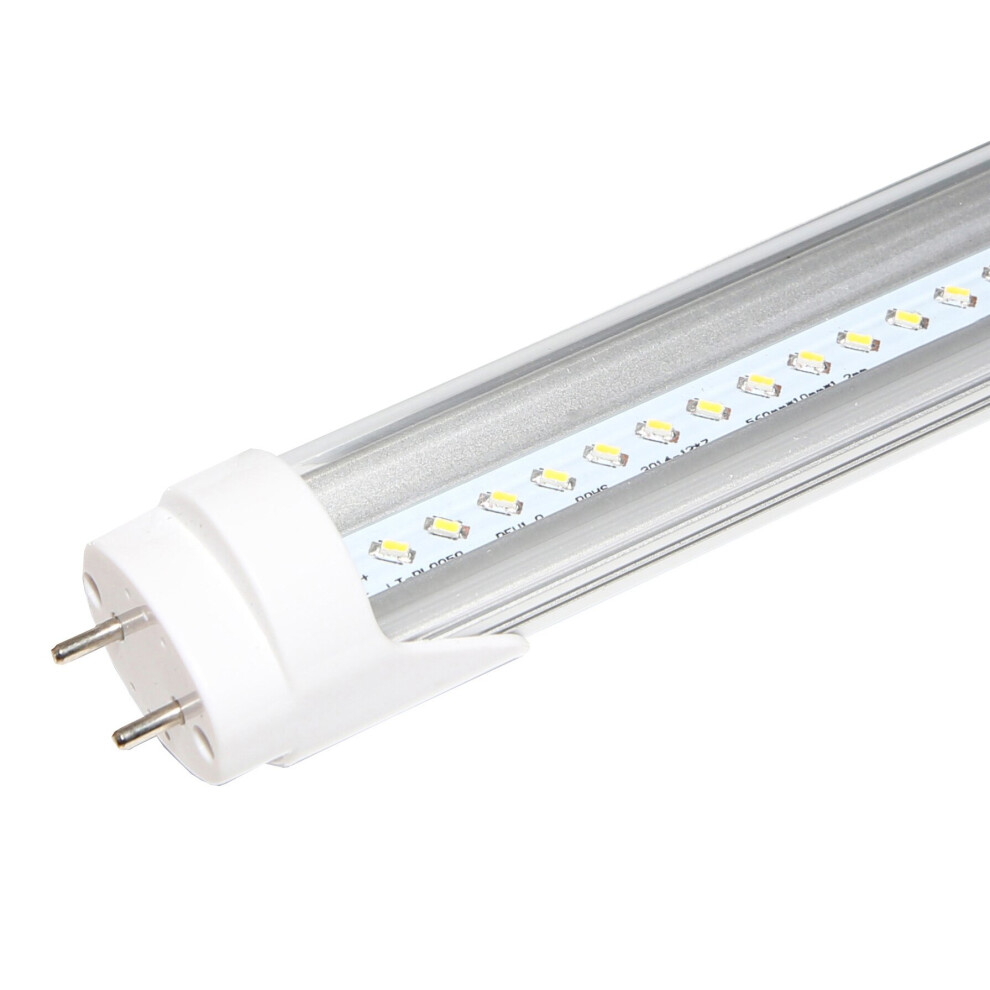 (4000K White, Clear) 5Ft (1500mm) LED Tube Light Energy Saving Fluorescent T8 T12 Replacement Day White and White, Clear or Frosted Cover
