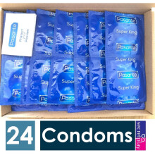 24 x Pasante Super King Condoms | Super Wide & Long | Big Size | CE Kite Marked