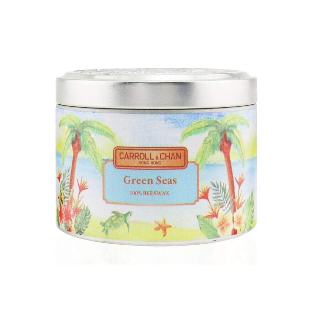 Carroll & Chan-100% Beeswax Tin Candle - Green Seas-(8x6) cm-image-OPC-P7CPJDF-NEW