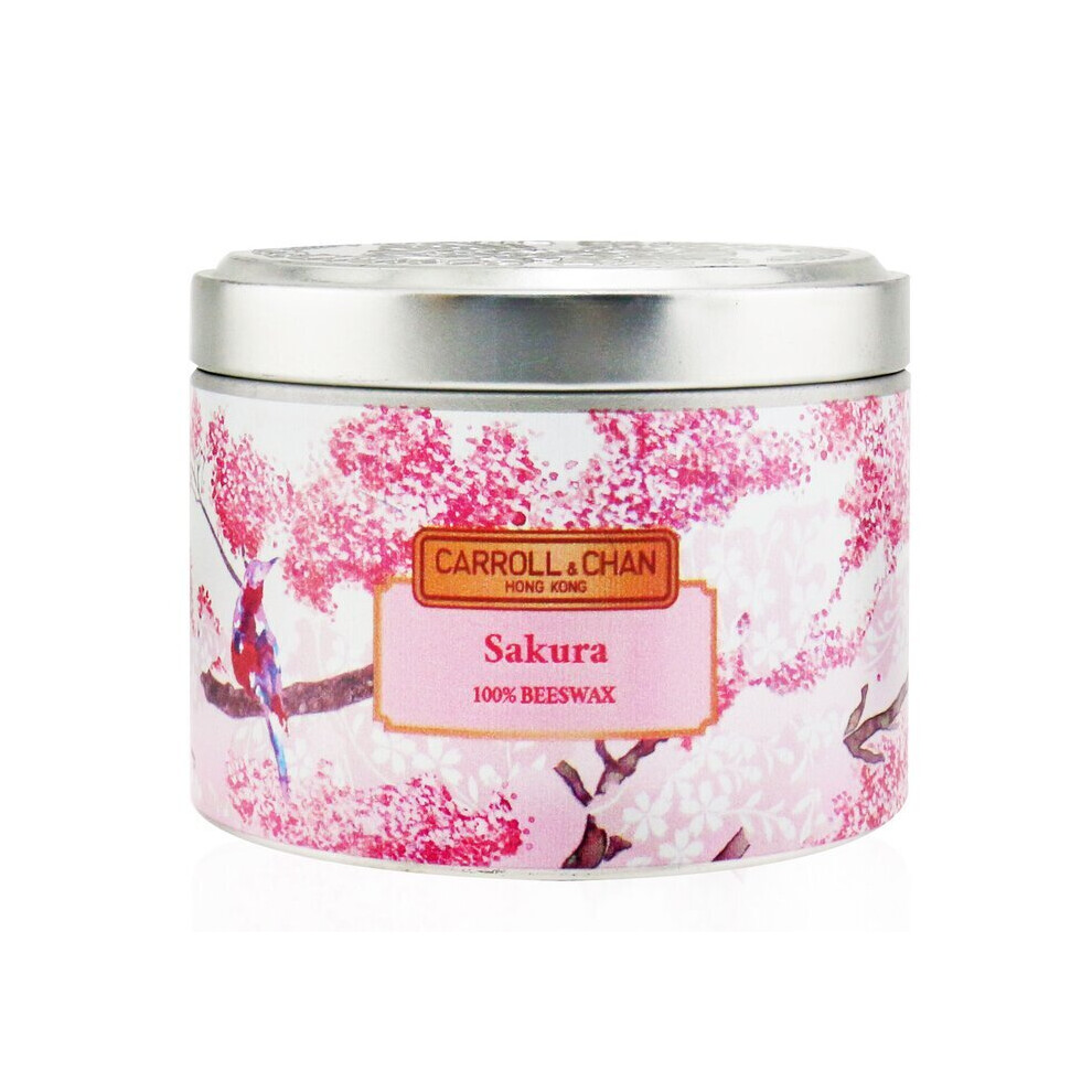 100% Beeswax Tin Candle - Sakura - (8x6) cm-image-OPC-P7CPJGT-NEW