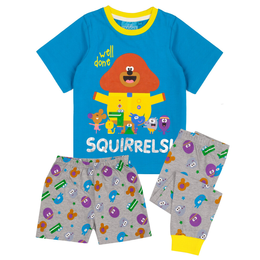 Cbeebies Hey Duggee Pyjamas For Boys | Blue Grey Characters PJs With Long Or Short Bottoms | Childrens T-Shirt & Trousers Merchandise
