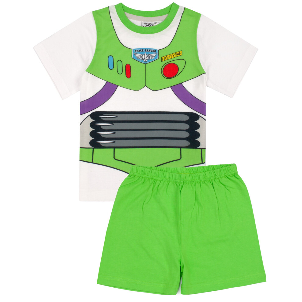 (3-4 Years) Disney Toy Story Pyjamas For Boys | Kids Buzz Lightyear Character Costume Pjs | T Shirt & Shorts Clothing Merchandise