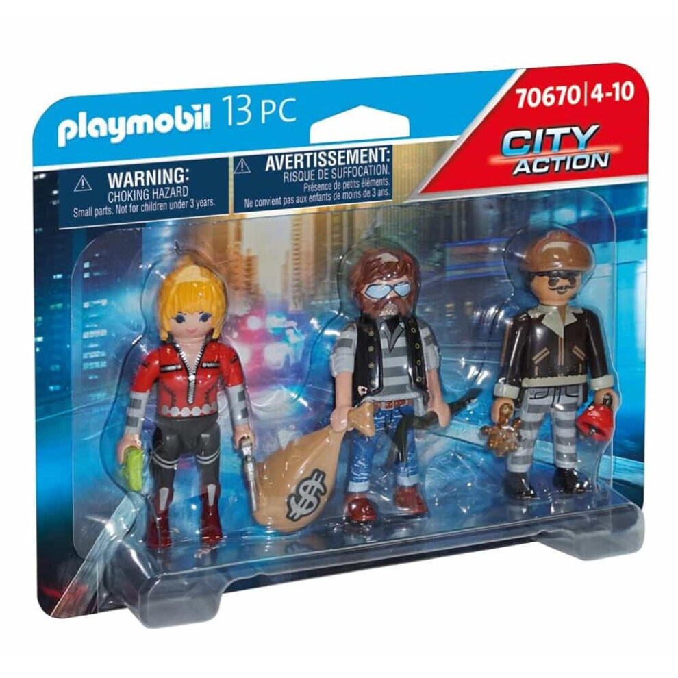 Playmobil 70670 City Action Police Thief Figure Set Playset Is Complete With Accessories For Ages 4 Years+ Gold