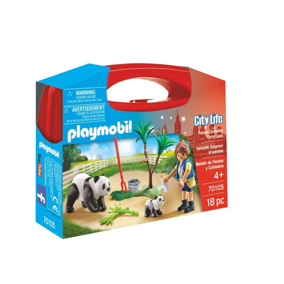 Playmobil 70105 Panda Caretaker Carry Case Comes With Figure Animals And Accessories For Ages 4 Years+