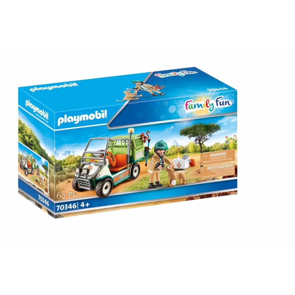 Playmobil 70346 Family Fun Zoo Vet with Medical Cart Playset The Playset Is Complete With A First Aid Kit For Ages 4 Years+