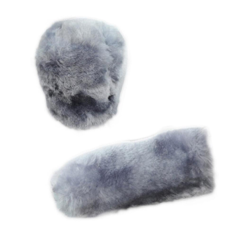 (Gray) Winter Warm- Plush Handbrake & Gearshift Cover For Car Gray 3503941535220