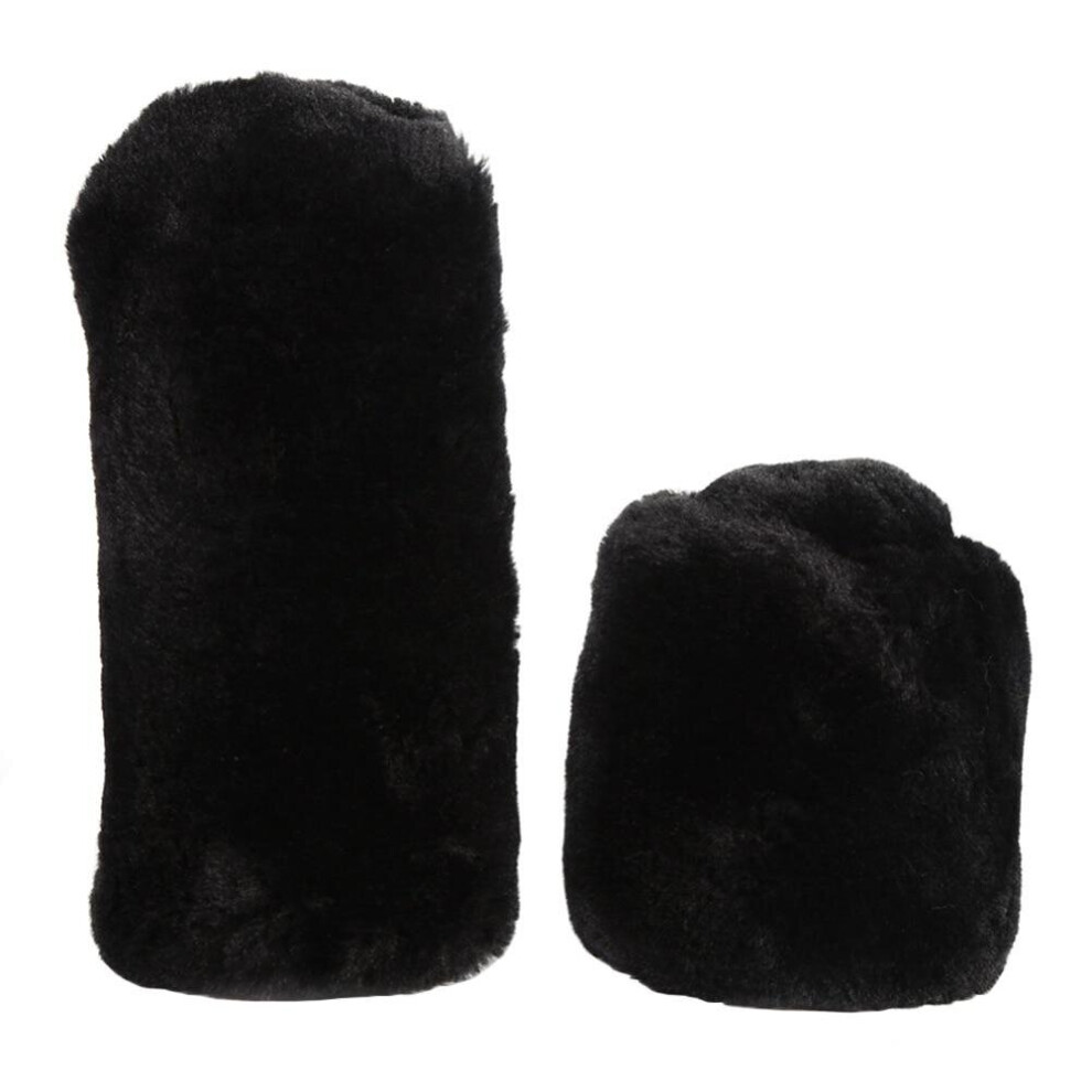 (Black) Winter Warm- Plush Handbrake & Gearshift Cover For Car Black 3503941535213