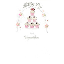 Wedding Day Congratulations Luxury Champagne Greeting Card Hand-Finished Cards