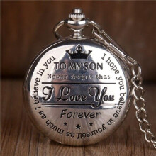 (silver no box) To My Son I Love You Forever Quartz Pocket Watch For
