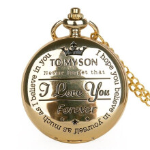 (gold no box) To My Son I Love You Forever Quartz Pocket Watch For
