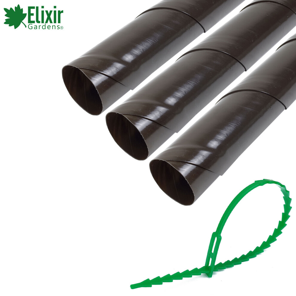 Elixir Garden Supplies (50, Guards + Ties) Tree Guards 18" Professional Shrub/Sapling Protector With Optional Canes & Ties