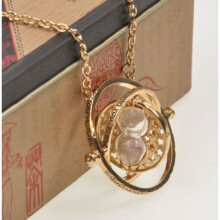 (Gold) Spins Hourglass Harry Potter Time Turner Necklace