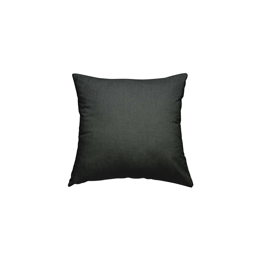 (Large) Chenille Fabric Antique Charcoal Grey Plain Cushions Piped Finish Handmade To Order