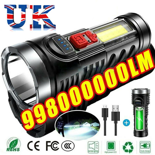 Super Bright 10000000LM φακός οδήγησε φακό USB επαναφορτιζόμενο τακτικό φως 2
