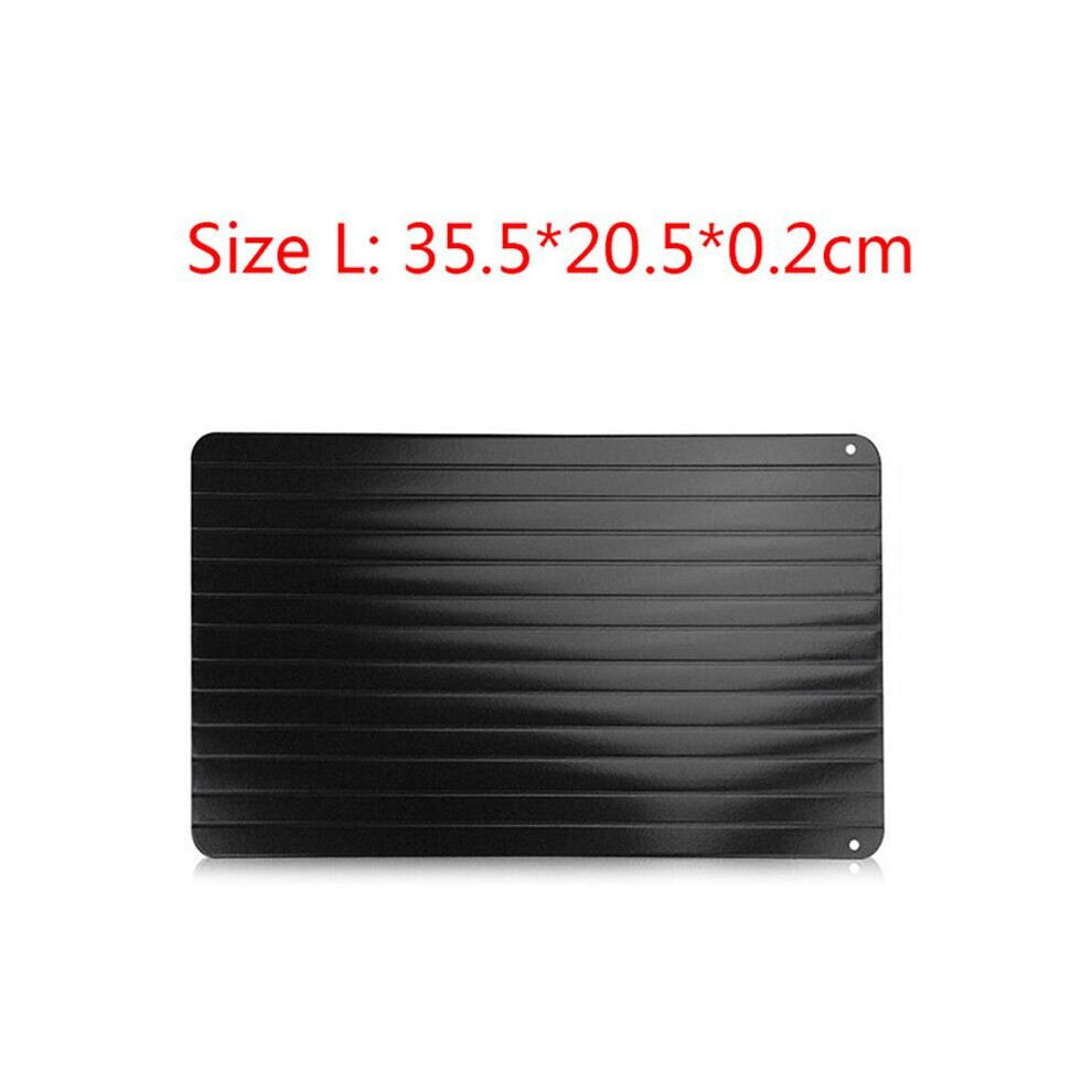 (Black Tray-Large) Frozen Food Meat Fast Quick Defrosting Board Kitchen