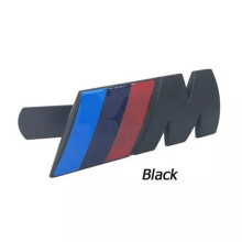 (Black) 1pcs 3D Metal ///M M Power Car Front Grille emblem Chrome Badge Emblem For BMW