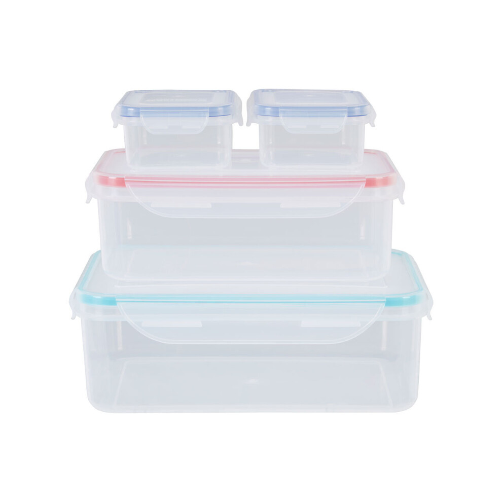 Premier Housewares Regtangular Food Storage Containers With Lids, Set Of 4, W21cm X D21cm X H12cm