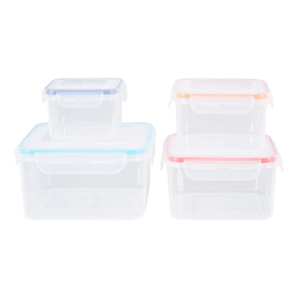Airtight Lids 4Pc Square Food Containers, Veratile Large Storage Containers, Durable Plastic Containers