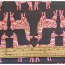 Fat Quarter Llama Rama Pink And Orange 100% Cotton Quilting Fabric