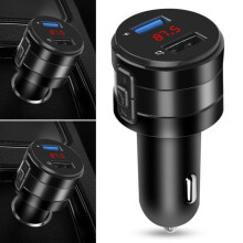 Émetteur FM Bluetooth 5.0 sans fil pour voiture — lecteur de musique, AUX, radio, USB et charge rapide USB