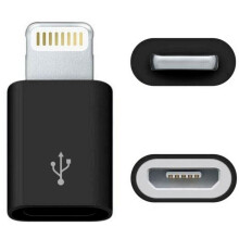 (Black) Micro USB Female to Male Lightning Adapter Converter Connecter for iPhone iPad