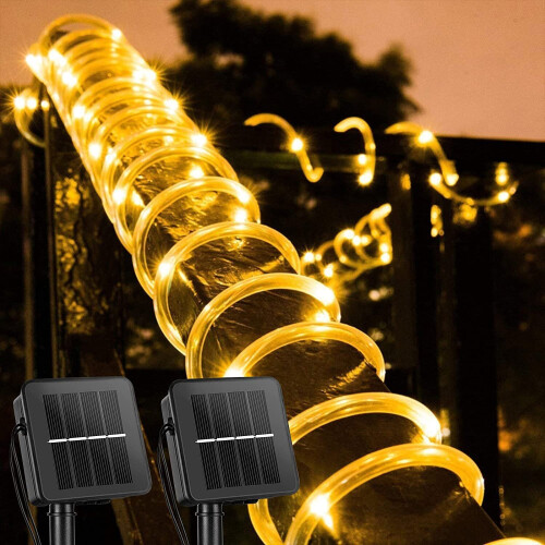 2 Set Solar String Lights Buiten 39 Voet 100 Led Waterdicht 2