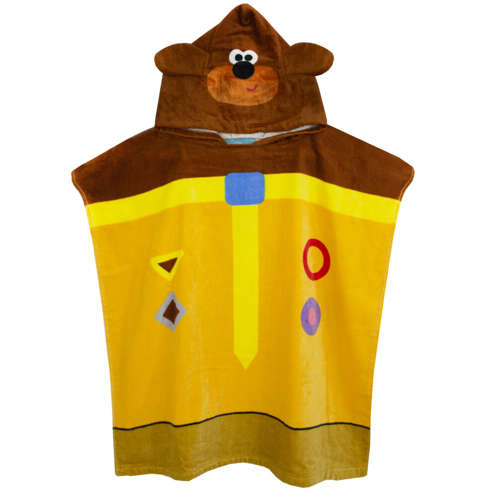 Cbeebies Hey Duggee 3D Ears Poncho Towel For Kids | One Size Hooded Bath Towelling Robe For Boys & Girls | Beach Swim Cover Up for Children & Toddlers