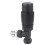 Thermostatic TRV Radiator Valve Set Angled Pair Lockshield, Anthracite 6