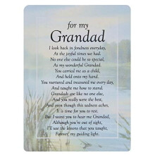 Graveside Memorial Cards - For My Grandad